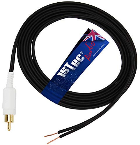 1STec 6m Gold Plated Bose 5.1 Acoustimass Lifestyle 10 15 18 28 48 V and T System Rear or Front Cube Surround Sound Satellite Speaker Wire RCA to Bare Ends (1 x 6 Metre, Black)