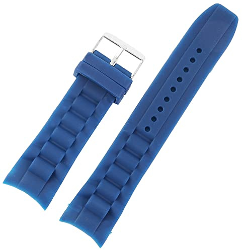 Excellanc- Ersatzarmband Silikon glatt flach blau 22 mm 8400004