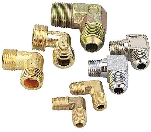 Raccordi ad angolo retto per tubo filettato in rame puro / 2 pezzi in lega di valvola unidirezionale per testa cilindro aria compressa senza olio compressore,10-10mm rame