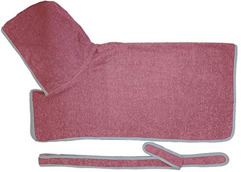 HOMELEVEL Hundebademantel Hundehandtuch - Handtuch für große und kleine Hunde - 100% Baumwolle - Bademantel weich bequem für Hund - mit Kapuze und Gürtel