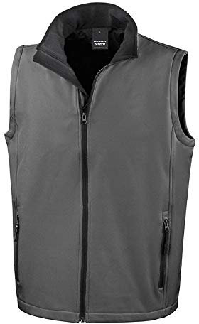 Ergebnis R232M Softshell, bedruckbar, Bodywarmer, Unisex, R232M, Carbon / Schwarz, L