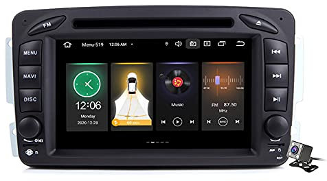 Buladala Android 11 Coche Audio Cabezal Estéreo para Mercedes Benz W209 W203 W168 1998-2006 Reproductor de CD DVD/FM Am RDS Dab Radio/7″ Pantalla táctil/Navegación/SWC/Carplay Auto/DSP,Px5: 4+64gb