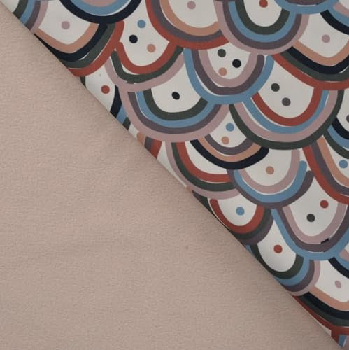 Softshell, grafische Regenbögen als Meterware, 50 cm