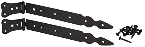 KOTARBAU® Lot de 2 charnières de portail 300 mm - Noir - Inoxydable - Ferrure de porte de jardin robuste
