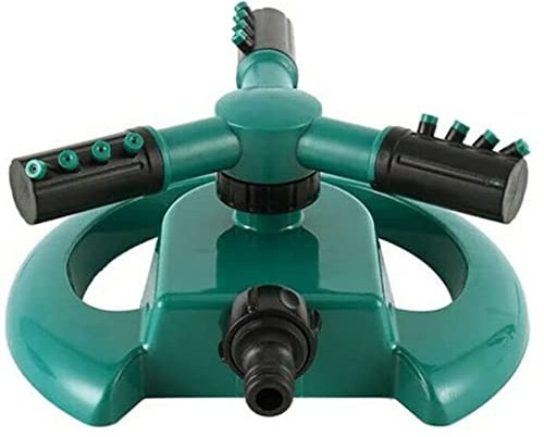 Body-Plus Automatic Garden Sprinkler, 360° Rotating, 3 Arm, Green, ABS Plastic, Rotary Style, Lawn Sprinkler