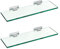 MOGFCT Estante de Cristal para baño, Estante de Ducha con Soporte de Aluminio, Organizador de champú, Vidrio Rectangular Templado, 8 mm, Extra Grueso, 2 Unidades, Soporte de Pared Plateado