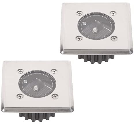 H4L Solarleuchte LED 2er Set Bodeneinbaustrahler eckig 85x85mm Solarlampe Einbaustrahler Bodeneinbauleuchte trittfest