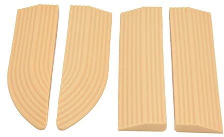 TOPINCN 4PCS Übergangsschwellenrampe für eine Türschwelle, Universelle Kehrmaschine Türschwelle Treppenrollstuhl Türschwellenfreie Montage Türschwellenschutz aus Gummi(Beige)