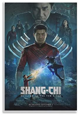 Enartly Leinwand Druck Poster Shang-Chi und die Legende der zehn Ringe Amerikanischer Abenteuerfilm für Schlafzimmer und Wohnzimmer 30x50cm Kein Rahmen