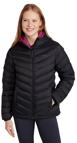 Mountain Warehouse Seasons Womens Padded Jacket - Water Resistant Coat, Puffer Jacket, Front Pockets, Adjustable Elastic Cuffs & Hood - For Autumn, Winter, Outdoors Jet Black Women's Size 14