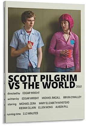 BAOCE Scott Pilgrim Vs The World Filmposter (3) Poster, Wandkunst, Malerei, Leinwanddrucke, Dekor-Poster, Kunstwerk, 60 x 90 cm
