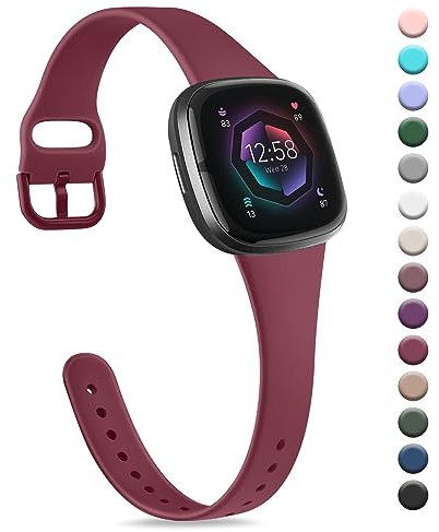 Wanme Versa 3/4, Sense/Sense 2 Armband - Silikon Sport Uhrenarmband für Damen und Herren - Dauerhaft Dünnes Design