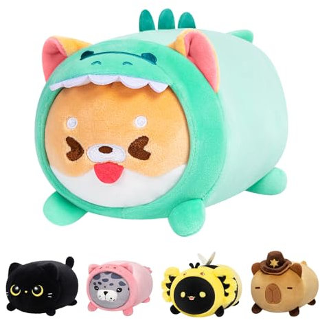 Mewaii Shiba Inu Plüschkissen 20CM Weiches Kawaii Kuscheltier für Kinder,Niedliches Shiba Inu Plüschtier,Perfektes Kuschelkissen und Geschenk