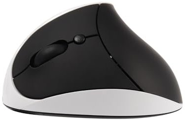Tynerza Left-Handed Mouse, Ergonomic Vertical Rechargeable Wireless Mouse, 6 Buttons,Optical and Portable Wireless Office Mice with USB Receiver for Computer, Laptop (White and Black)