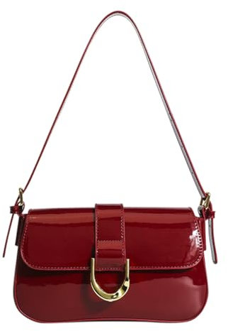 Juoxeepy Kleine Umhängetasche aus Kunstleder, Y2K, Geldbörse für Damen, Handtasche, Clutch, Retro, Crossbody-Tasche