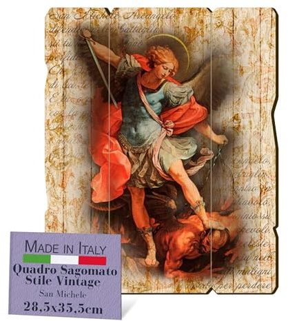 Fratelli Bonella | Bild aus Holz, geformt, Vintage-Stil, St. Michele, Maße: 28,5 x 35,5 cm, hergestellt in Italien