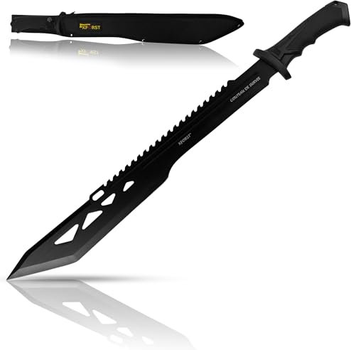 Grande Machete Xforst Affilata X-MTech, Lunghezza totale: 64,5 cm, con lama fissa e custodia inclusa.