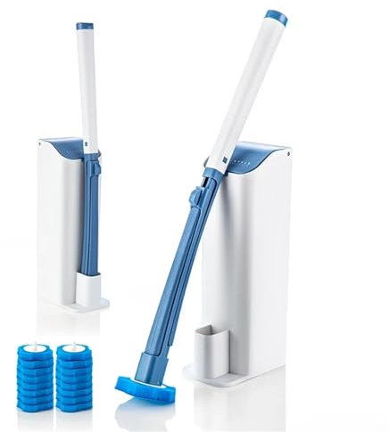 Limpiador de escobilla de baño desechable, mango largo que alcanza todos los rincones, cabezal de repuesto, juego de accesorios de baño montado en la pared for el hogar ( Size : Green toilet brush3 )