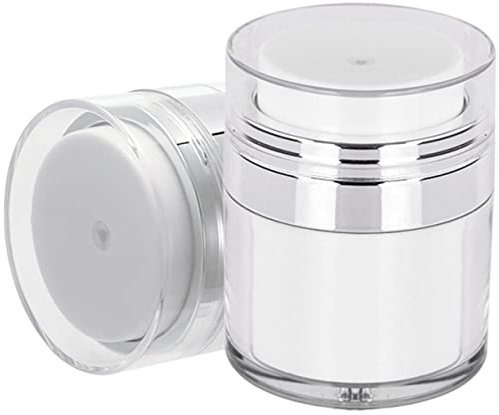 Mipcase 2pcs Acrylic Vacuum Face Cream Bottle Moisturizer Pump Dispenser for Skincare Storage Reusable Empty Cosmetic Containers Pump Jars for Lotions and Creams