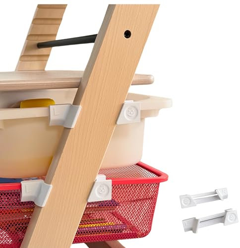 [ TEST SEHR GUT, NOTE 1.1 *] EmSoLi Adapter Weiss für Ikea Trofast Box Korb Drahtkorb, kompatibel mit Stokke Tripp Trapp Baby Hochstuhl, Hochstühle Kinderstuhl Zubehör, Befestigung Kinder Hoch Stuhl