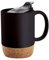 Generic WRKFH Large Ceramic Coffee Cup Mug with lid and Cork Bottom Base Work from Home (Black)
