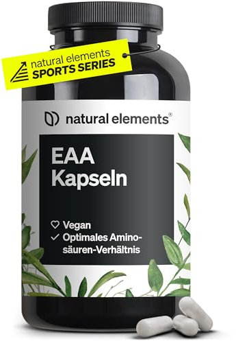 EAA Kapseln hochdosiert – 300 Kapseln – 8 essenzielle Aminosäuren – vegan, ohne unnötige Zusätze – in Deutschland produziert & laborgeprüft
