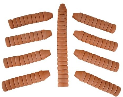 Fcacti Mini-Töpfe aus Terrakotta, mit Drainagelöchern, 3 cm, Sukkulenten, Kakteen, Kindergarten-Übertopf, kleine Ton-Blumentöpfe für kleine Kakteen, Kräuter, Lithops, Heim-, Gartentisch, Basteln,