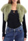 Amazhiyu Fell Brautjacke, Kurzarm Brautstola Bolero Damen, Crop Hochzeitsjacke Kunstpelz Stola, Kurz Kunstfell Winter Jacke Cardigan Offen Front für Abendkleid Hochzeit Festlich, Oliv-Grün, M