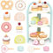 Wooden Cake Stand Playset for Kids – 21-Piece Pretend Play Food Toy with Cupcakes, Donuts, Macarons – Afternoon Tea & Desserts - Montessori-Inspired Wooden Toy for Toddlers & Role Play