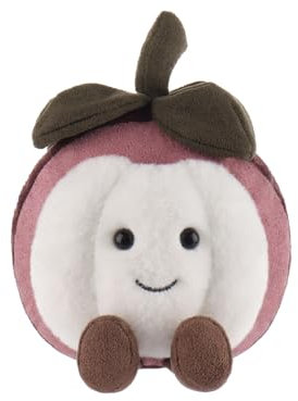 Apricot Lamb frische Mangostan Plüschtiere für Kinder, weiche niedliche Kuscheltier für Baby Mädchen und Jungen, Flauschige Obst Mangostan Braun 13 cm