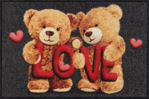 Salonloewe Fussmatte Love Teddys I Schmutzfangmatte & Fußabtreter für Innen 50 x 75 cm