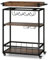 GIANTEX Barwagen mit Rollen, Küchenwagen, 3 Ebenen mit abnehmbarer Platte, Weinregal, Glashalter, feststellbare Räder mit Bremse, Servierwagen, 84 x 40 x 90 cm, rustikales Braun