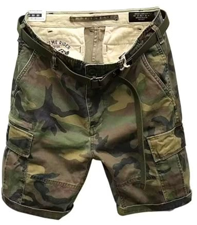 Generisch Short Cargo pour Homme Camouflage Multi-Poches Short d'Été Short d'Entraînement Militaire Loisirs Bermuda Short de Sport Camping Randonnée Taille XL