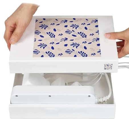 Organisateur de câbles de Chargeur en Forme de Livre, boîte décorative Extensible de Cache-câbles en Forme de Livre, Organisateur de Rangement de câbles en Forme de Faux Livre (A)