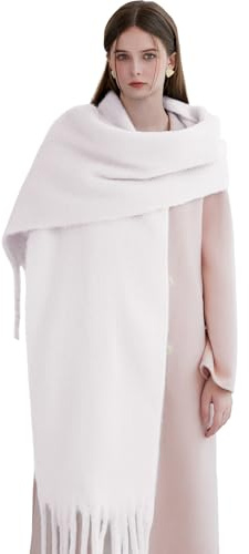 Decorie Winter Scarf for Women Soft Warm Ladies Scarves Blanket Long Large Oversized Evening Shawls and Wraps for Dresses Wedding,Christmas Gifts for Women/Her (White,One Size)