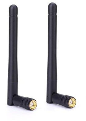 2 Pezzi Antenna WiFi RP SMA 2,4 GHz 5 GHz 5,8 GHz Bibanda 3 dBi, Antenna Dual Band Maschio per Router WiFi Telecamere IP di Sicurezza, Telecamera di Retromarcia, Adattatori USB, Droni FPV e più