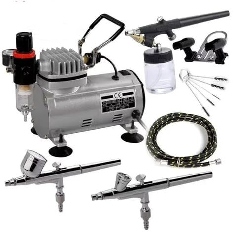 Compressor Sandblaster High-Pressure Spray Gun Pump Manicure Cake Spraying Air Compressor Portable Tourist Spray Gun Kit for Beginners DIY Use