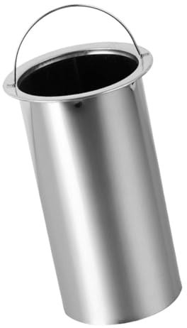 Stainless Steel Metal Bucket for Skewers and Chopsticks Silver | Portable Design for Outdoor and Campfire Use, Lightweight Build, Speedy Burger