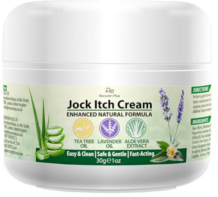 Natürlich Antimykotika Salbe Hautpilz Creme: Für betroffene Stellen wie Fußpilz, Jock Itch & Leistenpilz - Für alle Hauttypen - Mit Teebaumöl, Aloe Vera, Lavendel, Kamille & Eukalyptus - 30g