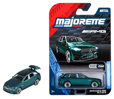 Majorette Vintage Premium - Mercedes-AMG GLC 63 S (Verde) - Modellino auto in metallo con ruota libera, sospensione e parte mobile - 7,5 cm auto da collezione e giocattolo per bambini dai 3 anni in su