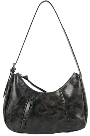 FREDsBRUDER Leder Schultertasche Ever Faded Midi Hobo Faded Black schwarz