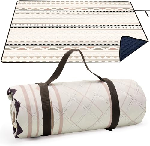 LARUTAN Picknickdecke 200x300 cm, wasserdicht & waschbar, Faltbare Stranddecke mit Tragegriff, große Outdoor Decke für Strand, Camping, Park & Picknick, Marrakesh