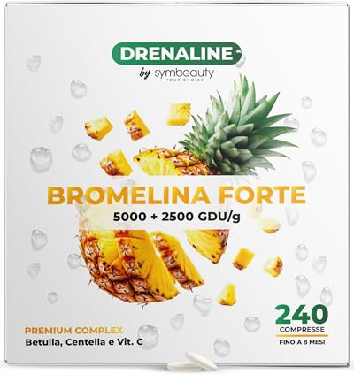 Symbeauty Bromelina Forte Drenaline 240 Cpr (8 mesi) 5000GDU Complex Vegano