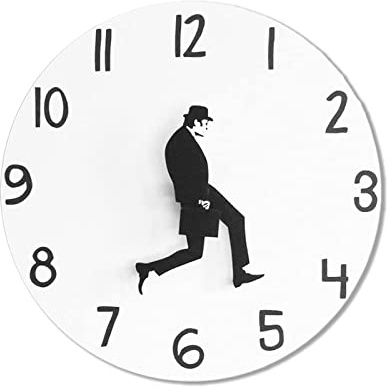 Silly Walks Comedian Funny Walking Neuheit Wanduhr Uhr Ministrys of Comedy Serie Heimdekoration Stille Uhr fürs Bett Lustige Wand