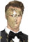 Smiffys Masque métal en filigrane Deluxe, fantôme, Or