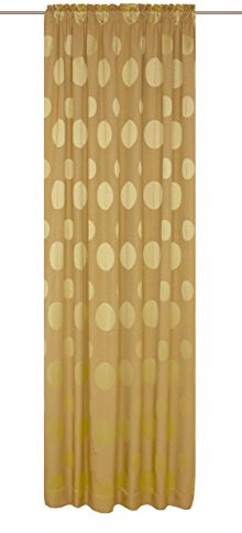 Wirth Vorhang Gardine Blickdicht, Ottobrunn, Smokband, Farbe: Gold, Größe: 225/132 cm (HxB), Einzelschal, Übergardine
