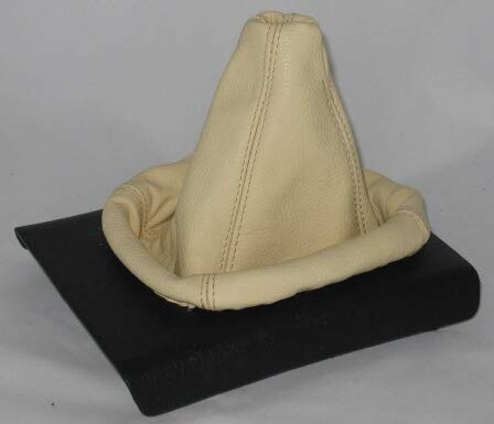 myshopx SA124 Schaltmanschette Schaltsack Sack Beige Faden Beige Echt Leder