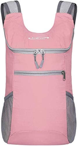 G4Free Faltbarer Rucksack Leichter Tagesrucksack Klein 130g Unisex Packbarer Reiserucksack Wanderrucksack für Wandern Fahrrad (Rosa)