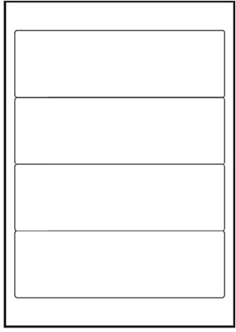 25 Blatt Drucker Ordner Universal Etiketten 192 x 61 mm Namensschild Selbstklebend DIN A4 (100 St. Etiketten) Adressetiketten Laser Copy Inkjet Hinweisschilder