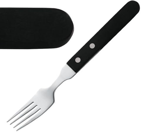 Fourchette à Steak pour Restaurant Manche Noir 196 mm Lot de 12 Amefa